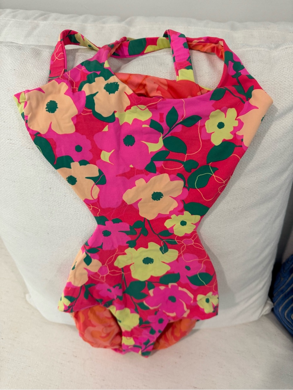 Maaji Girls Floral One-Piece Swimsuit in Pink, Yellow & Green